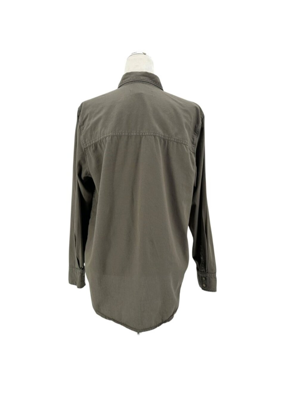 Aritzia Denim Forum Womens Small Top Cotton Green Button Relaxed Fit - Picture 4 of 7